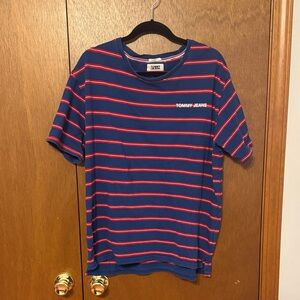 Tommy Jeans Men’s Striped Tee in Navy and Red